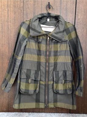 Burberry Plaid utility Jacket in Olive & Black